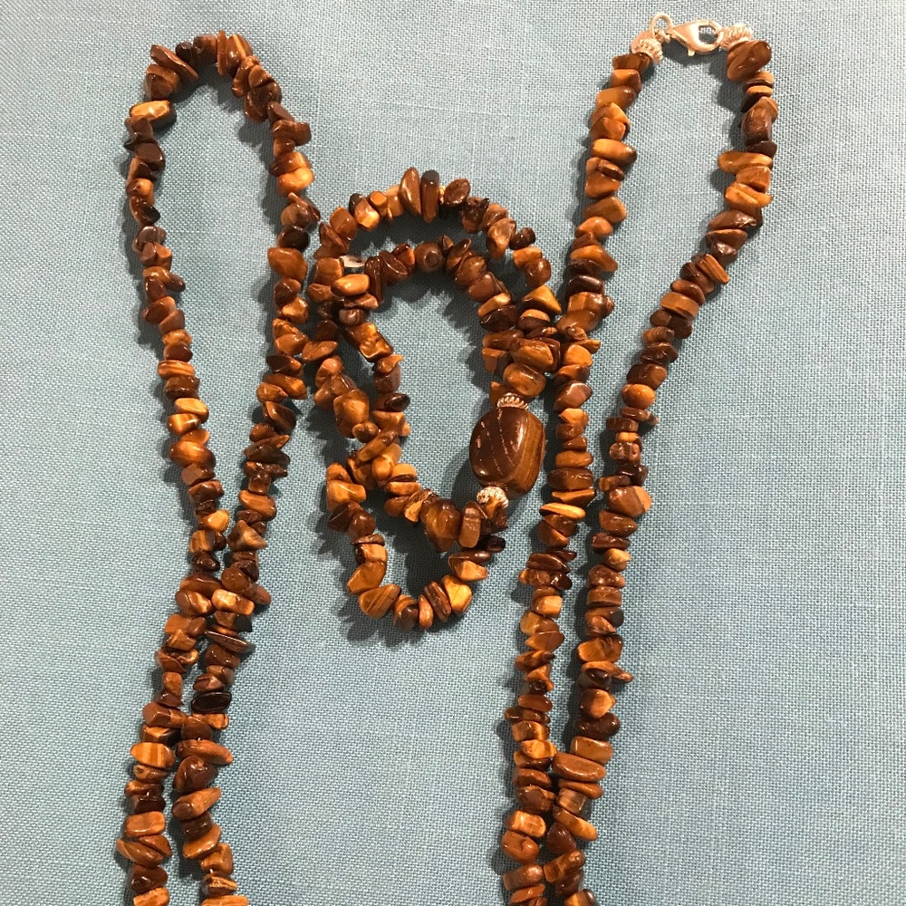 🏁Tiger's Eye Citrine Necklace & Bracelet